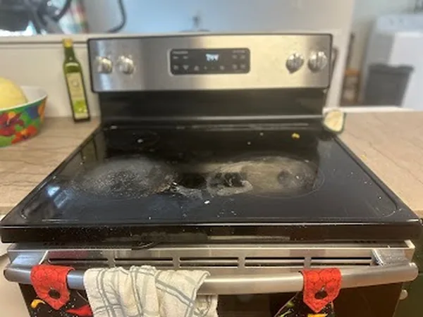 Stovetop before cleaning